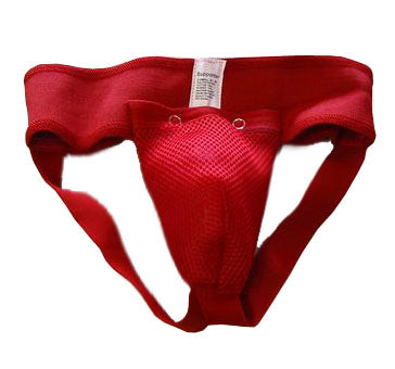 Tiefschutz für Männer, rot und blau