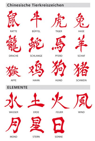 Hand-/Duschtuch/Set "Tierkreiszeichen/Elemente"