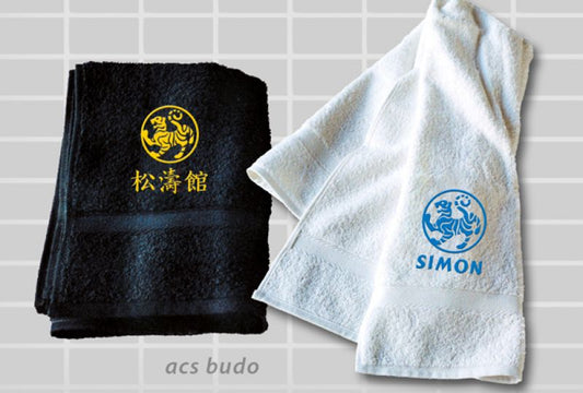 Hand-/Duschtuch/Set mit Bestickung Shotokan