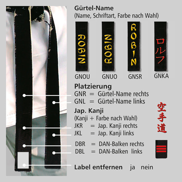 Budo-Gürtel Kunstseide schwarz, 5 cm breit